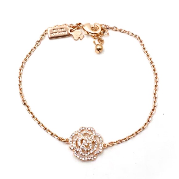 kate spade Jewelry - KATE SPADE • Rose Gold Crystal Rose Bracelet